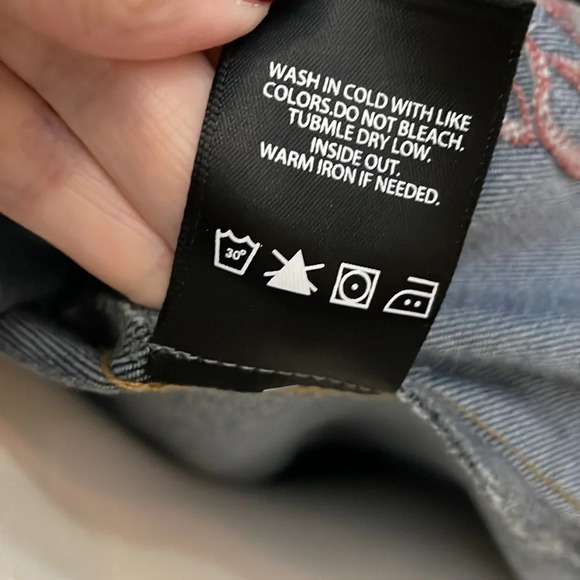 Nanette Lepore Embroidered Floral Denim Jacket Size S - Picture 7 of 14